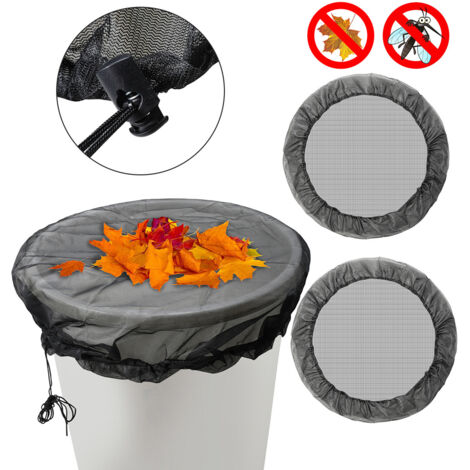 Jiubiaz Regentonnennetz 95 cm im 2er Set – Abdecknetz mit Kordelzug, verstellbar, Schutz vor Laub und Mücken