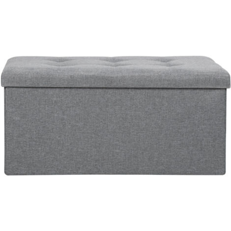 Jiubiaz Sgabello Panca pieghevole Storage Chest Footstool Repose Feet Sofa Ottoman con Rangemen Chest Grigio 76cmx38cmx38cm