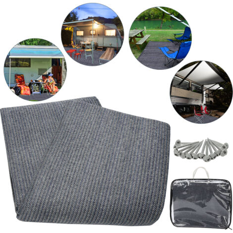 Jiubiaz Tapis de tente 250x250 cm HDPE PEHD Résistant aux UV pour Caravane