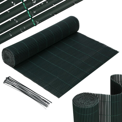 Jiubiaz Verde 80x400cm Malla Ocultación PVC Efecto Bambú para Jardín y Balcón – Valla Ocultante, Cortavientos, Pantalla de Privacidad Exterior