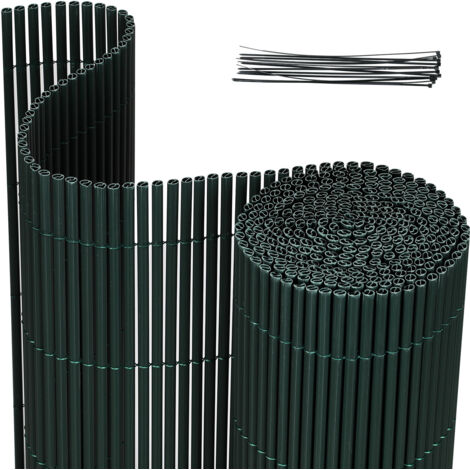 Jiubiaz Verde 90x1000cm Malla Ocultación PVC Efecto Bambú para Jardín y Balcón – Valla Ocultante, Cortavientos, Pantalla de Privacidad Exterior