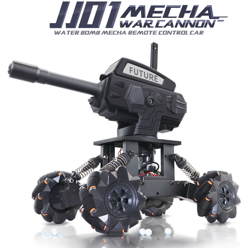 

JJ01 DIY 2.4GHz 14CH RC 4WD Bomba de agua Tanque Coche Marco de aleacion Mecha War Cannon Coche Bomba de agua Mecha Coche de control remoto con luz