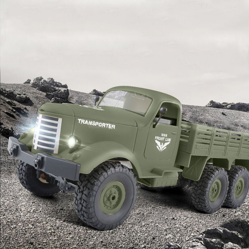 

JJR / C Q60 1/16 2,4G 6WD RC todoterreno sobre orugas camion militar coche del ejercito regalo para ninos juguete para ninos RTR, Verde