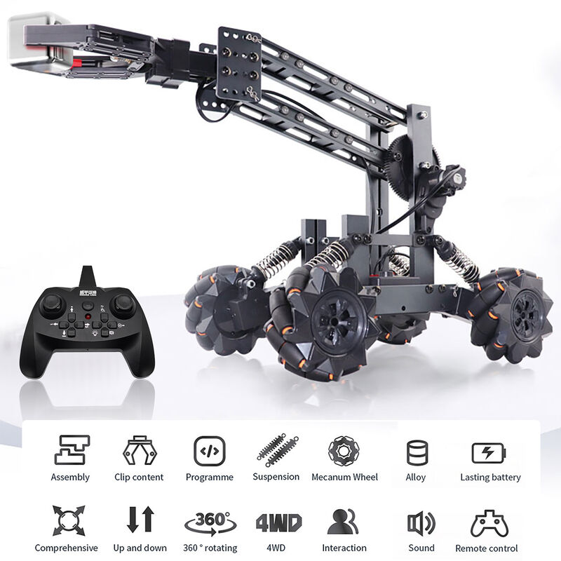 

Happyshopping - JK01 DIY 2.4GHz 14CH RC Grab Car Mecha Clamp Manipulator 4WD RC Car Engineering Vehicle Marco de aleacion con funcion de programacion