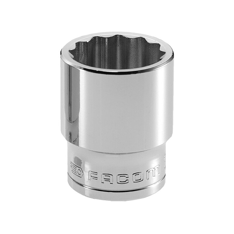 Socket 1/2in Drive 13mm Bi-Hexagon Chrome Standard Length FCMS13 - Facom