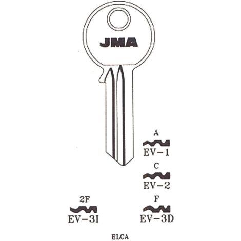 JMA llavin ev-1 acero caja 50 , Caja 50 Llaves en Bruto JMA EV 1 Acero Niquelado Perfil EV. - Llave en bruto de alta calidad diseñada para la duplicación de llaves con perfil EV, u