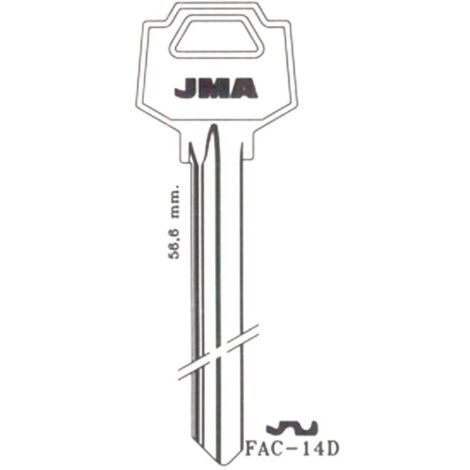 JMA llavin fac-14d acero larga , Llavín en bruto para copia de llavePara cerrojos FACDerechaCaja de 50 unidades.