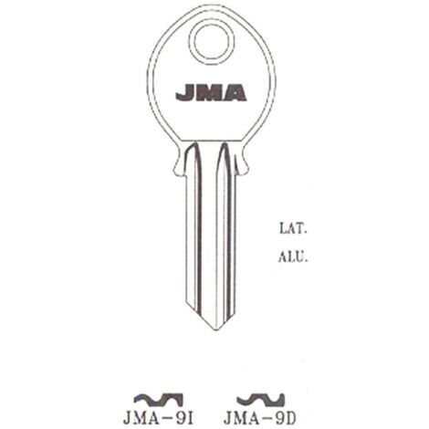 JMA llavin jma-9d acero b c-50 , Llavín en bruto para copia de llave. -Para cerraduras JMA. -Derecha. -Acero. -Caja de 50 unidades.