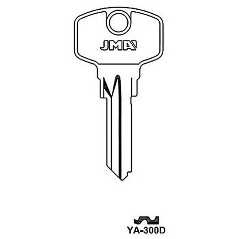 JMA llavin ya-300d acero a , Llavín en bruto para copia de llave YA 300D acero tipo serretaCaja de 50 unidades.