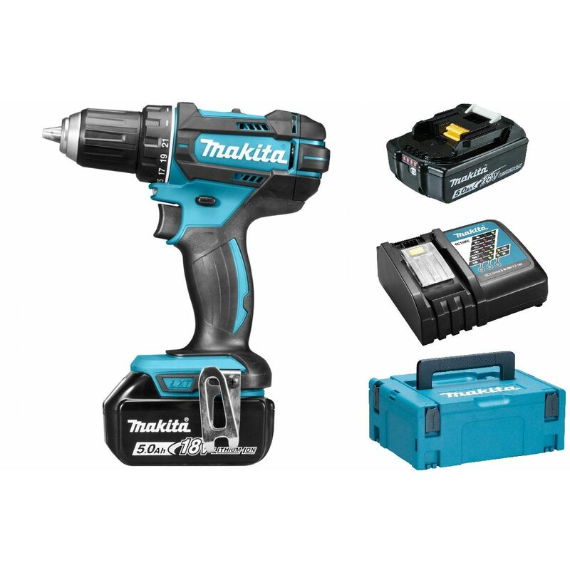 

JMakita DDF482RTJ 18V Litio-Ion Juego de taladro / destornillador (2x 5.0Ah batería) en Makpac