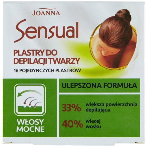 Joanna Sensual Gesichtshaarentfernungsstreifen – Starkes Haar, 1 Packung – 16 Stück
