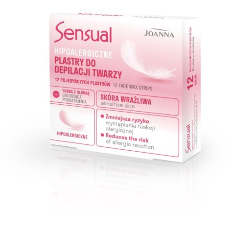 Joanna Sensual Hypoallergene Gesichtshaarentfernungsstreifen, 1 Packung – 12 Stück