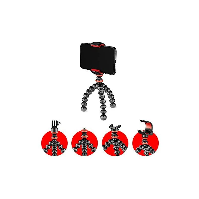 

JOBY GorillaPod - Kit Básico Trípode Mini Flexible con Pinza Universal para Smartphone, Adaptador GoPro y Adaptador de Antorcha, Peso hasta 325 g,