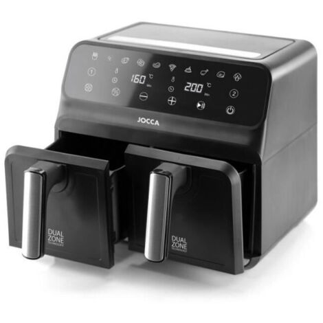 Jocca Double friteuse à air noire 8 litres 10 programmes