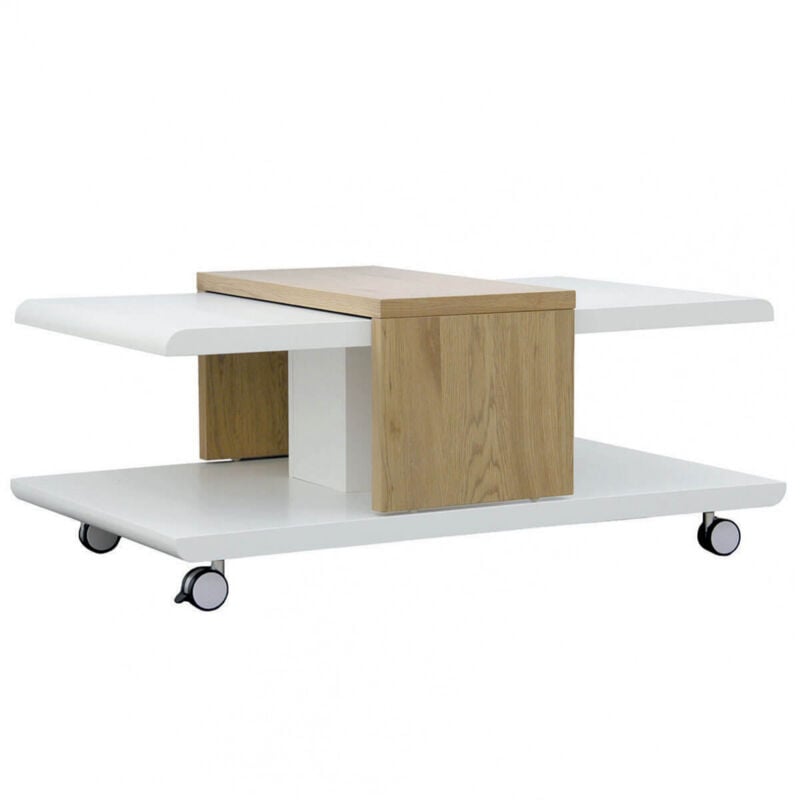 Altobuy - jodok - Table Basse Blanche et Bois