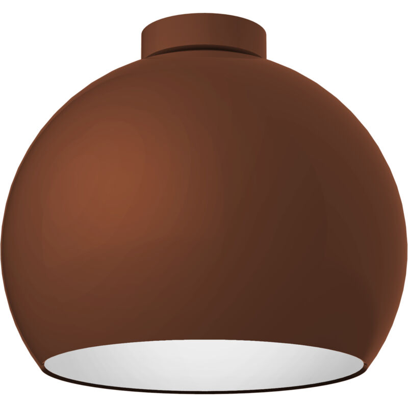 Image of Joe Plafoniera, 1X E27, max 42W, metallo, marrone corten/bianco, D.25cm - Lumicom