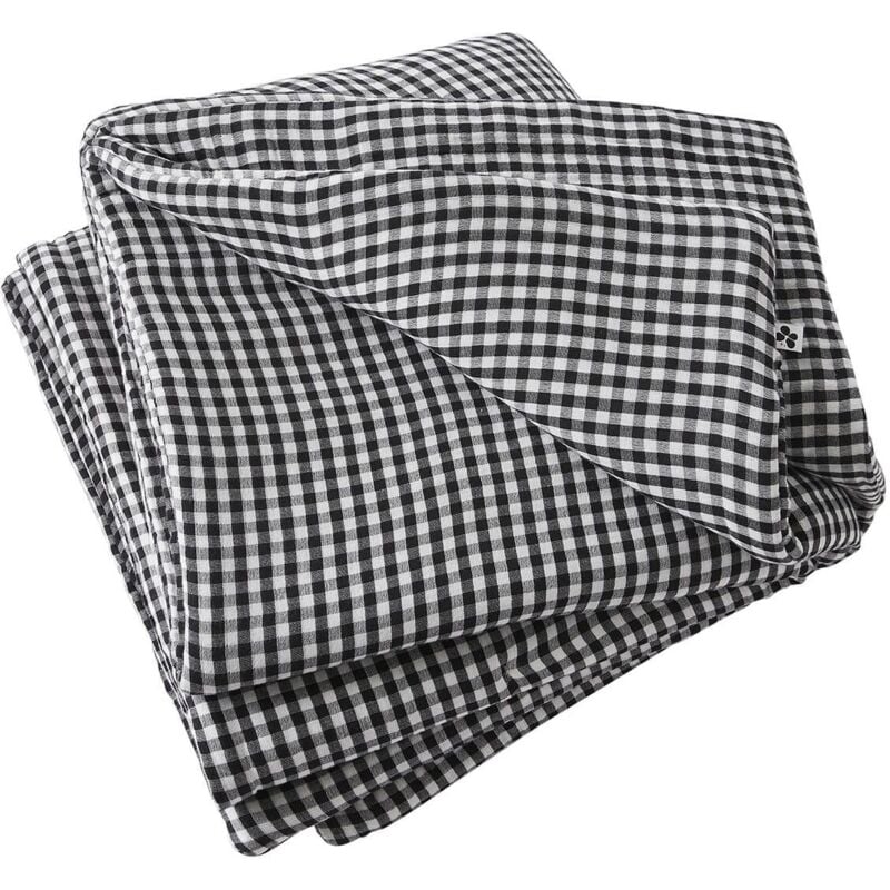 Altobuy - joel - Chemin de Lit 90x200cm Gaze de Coton Vichy Coloris Truffe