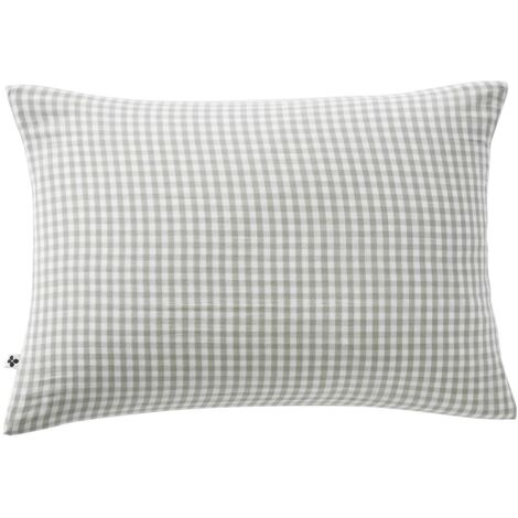JOEL - Taie d'Oreiller 50x70cm Gaze de Coton Vichy Coloris Eucalyptus