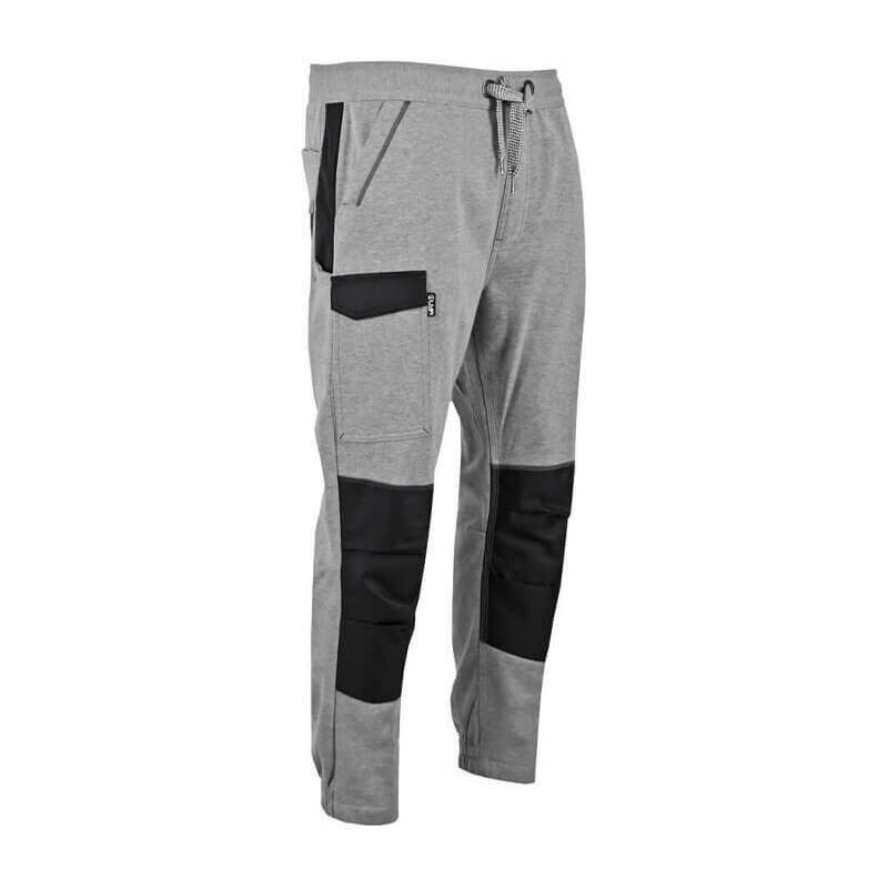 LMA - Pantalon jogging molleton crypto taille l gris chiné/noir élastique