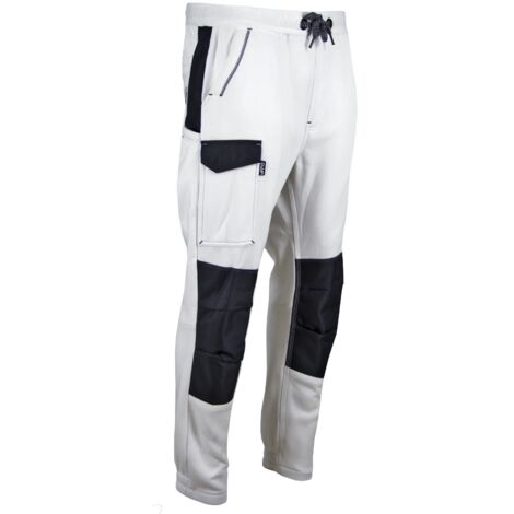 Pantalon jogging molleton élastique LMA Blanc 1744 GOUACHE T.XL