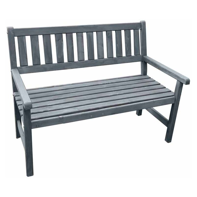 Johanna 2 Seater Garden Bench - 71L x 125W x 91H - Timber/Metal - Grey