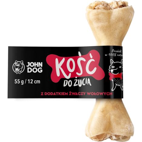 John Dog  Hundekauknochen  Kauknochen 12 cm, 1 Stück – Knochen mit Rinderpansen, 12 cm