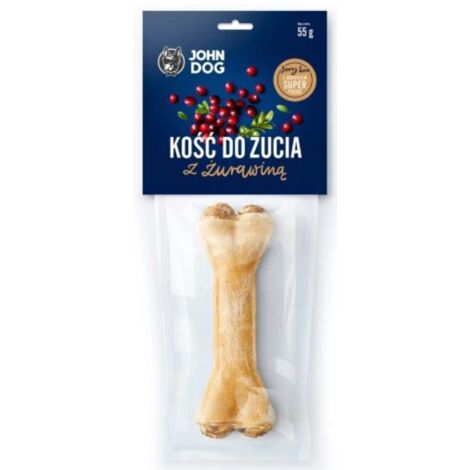 John Dog Hundekauknochen Kauknochen 12 cm, 1 Stück – Rinderpansen- und Preiselbeerknochen, 12 cm