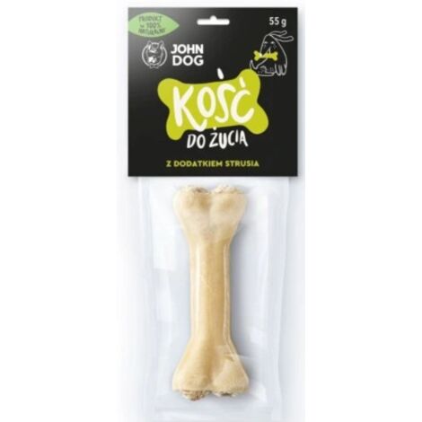 John Dog Masticable para perros Hueso masticable de 12 cm (1 unidad) - Hueso con avestruz de 12 cm