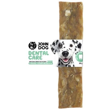 John Dog  Zahnpflege  Zahnpflege-Kauartikel für Hunde 35 g – Zahnpflege-Kauartikel mit Ente, Salbei und Algen 35 g