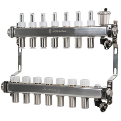 John Guest Speedfit 15mm 7 Port UFH Manifold - JGUFHMAN7/4 For Efficient Heating
