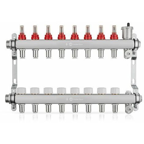 John Guest Speedfit Lowfit 8 Port Manifold Stainless Steel (12mm Connections)