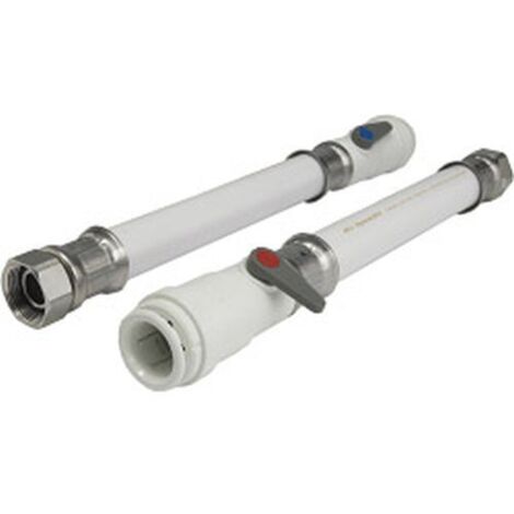 John Guest Speedfit White PVC Hose & Serv Valve 300mm X 15mm X 1/2 (Pack Of 2)