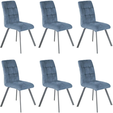 Lot de 6 chaises scandinaves Maury Tissu Gris foncé