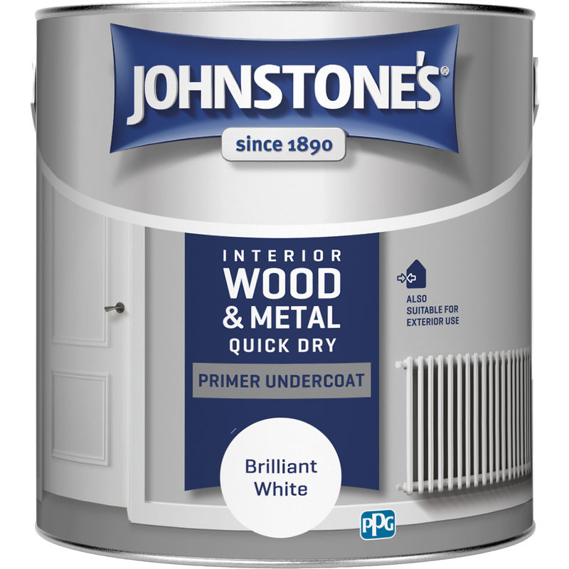 Johnstones 2.5 Litre Quick Dry Primer Undercoat - Brilliant White