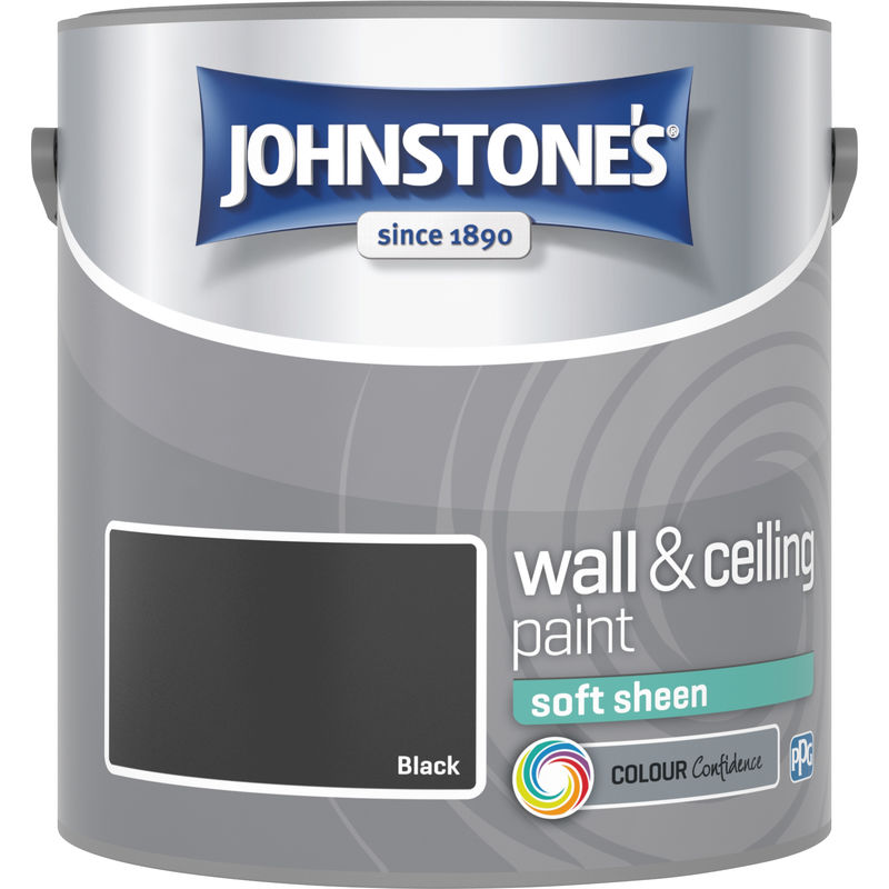 2.5 Litre Soft Sheen Emulsion Paint - Black - Johnstone's