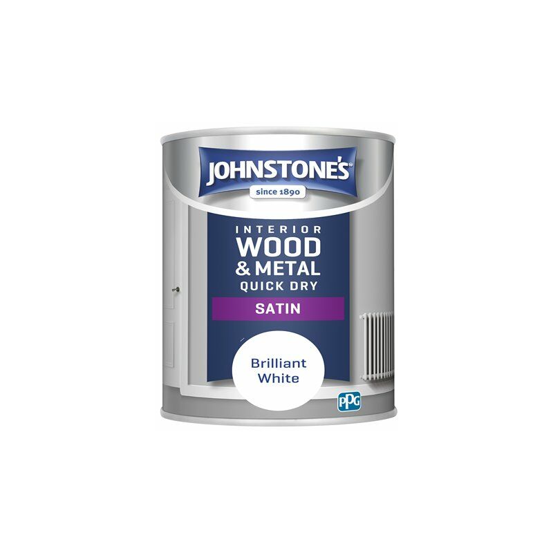 Johnstone's - Interior Quick Dry Satin Brilliant White 750ml - Brilliant White