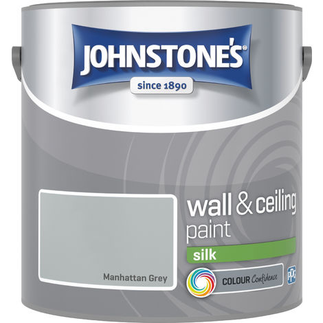 Johnstone's 307066 2.5 Litre Silk Emulsion Paint - Manhattan Grey