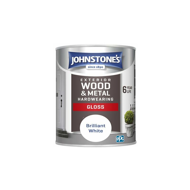 Exterior Hardwearing Gloss Brilliant White 2.5ltr - Brilliant White - Johnstone's