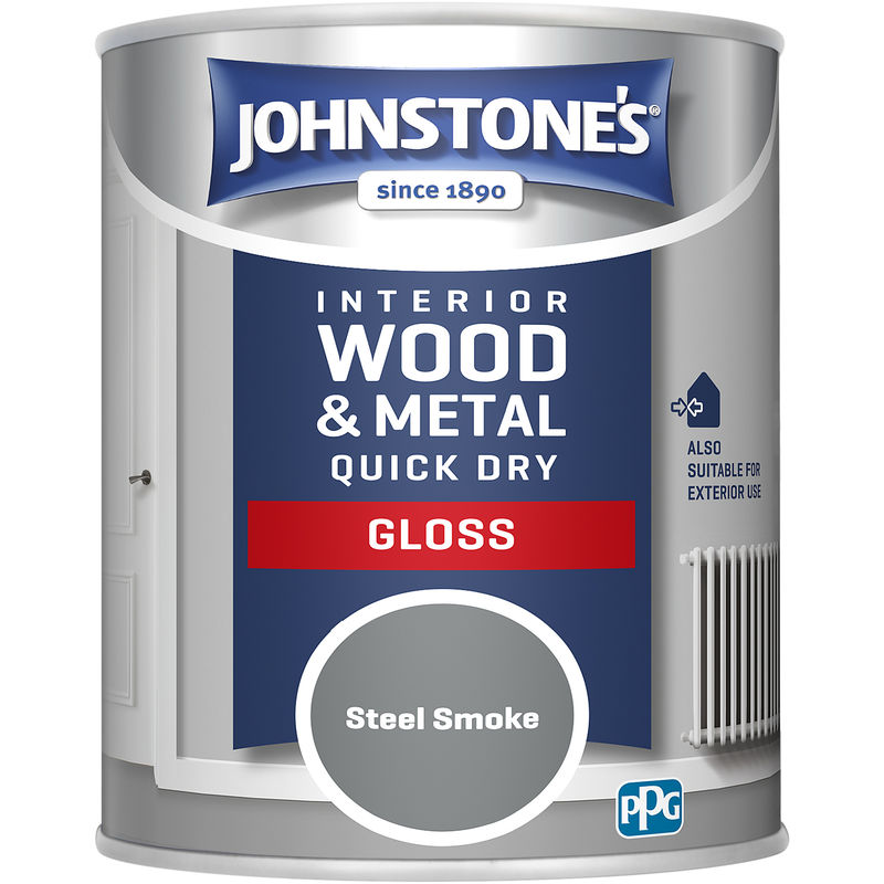 Johnstones 750ml Quick Dry Gloss Paint - Steel Smoke