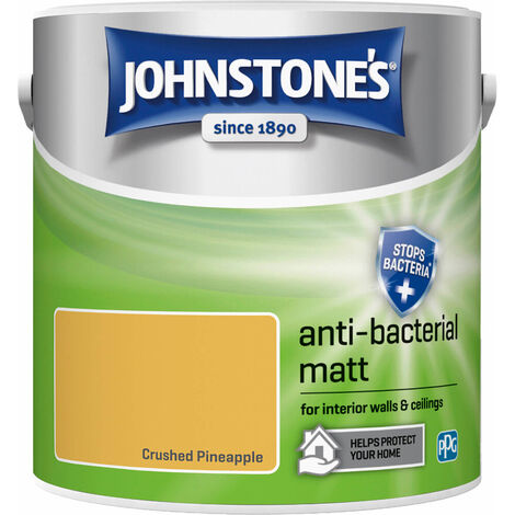 Johnstones Anti-Bacterial Matt Paint Crushed Pineapple 2.5L