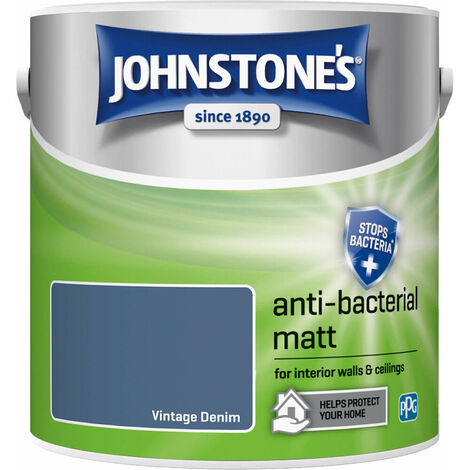 Johnstones Anti-Bacterial Matt Paint Vintage Denim 2.5L