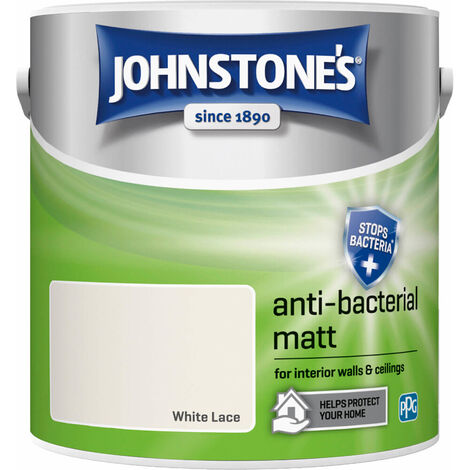 Johnstones Anti-Bacterial Matt Paint White Lace 2.5L