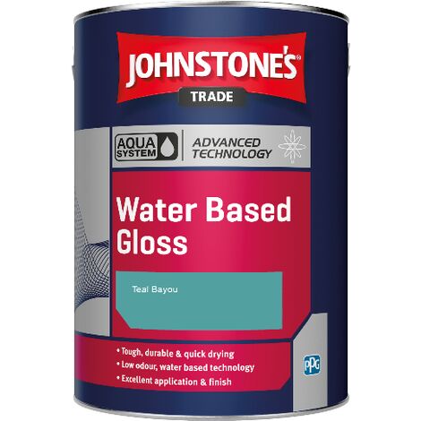 Johnstone's Aqua Water Based Gloss paint - Teal Bayou - 1ltr