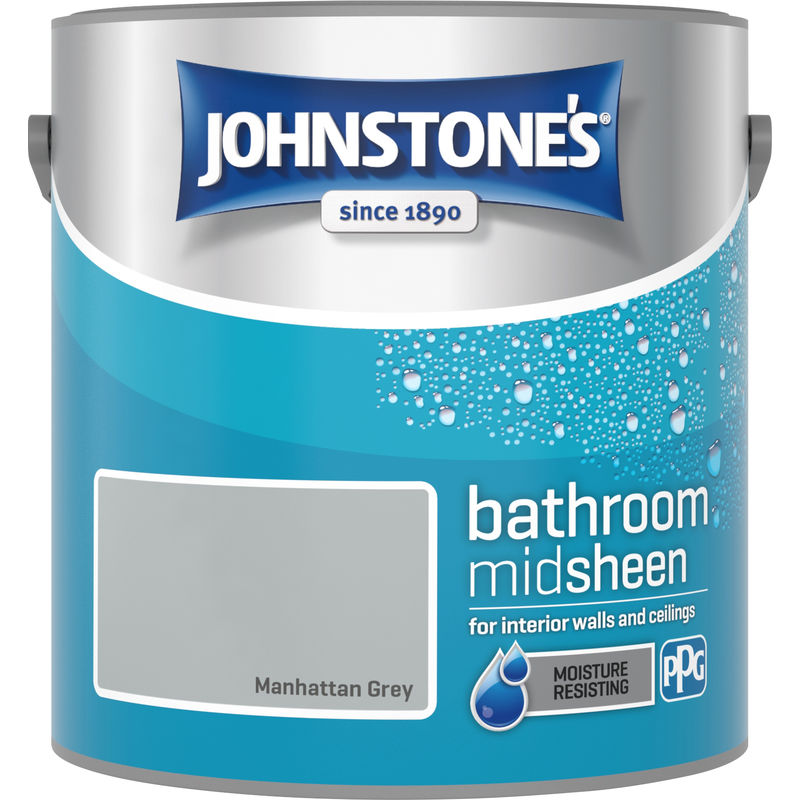 2.5 Litre Bathroom Paint - Manhattan Grey - Johnstone's