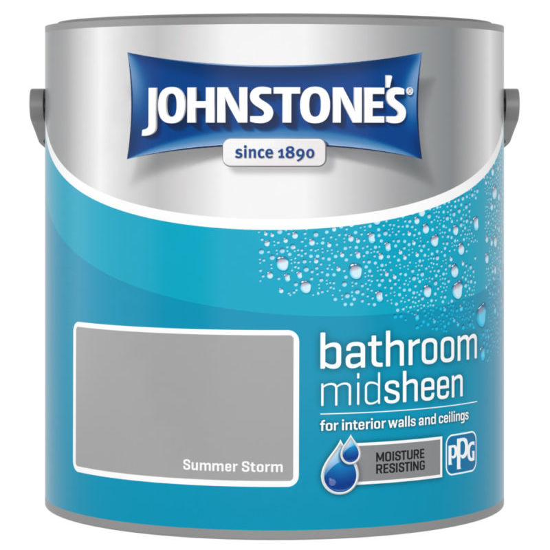 Bathroom Mid Sheen Emulsion Summer Storm 2.5 Litre - Johnstones