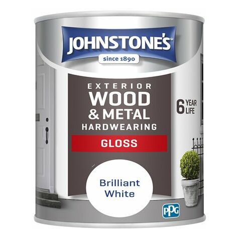 Johnstones Exterior Wood & Metal Hardwearing Gloss Brilliant White 2.5L
