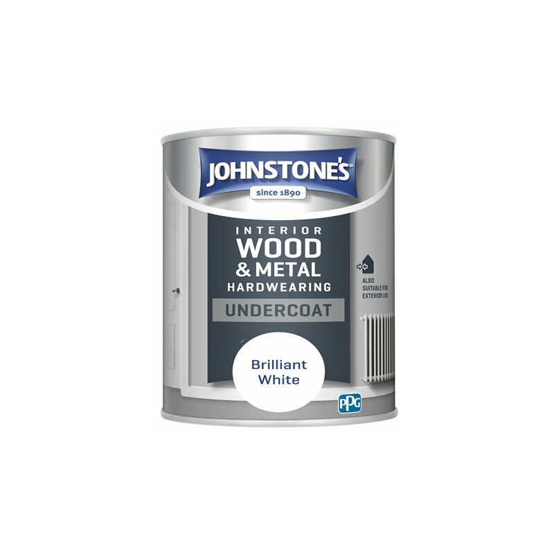 Johnstone's - Interior Hardwearing Undercoat Brilliant White 750ml - Brilliant White