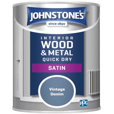 Johnstones Interior Wood & Metal Hardwearing Satin Vintage Denim 750ml
