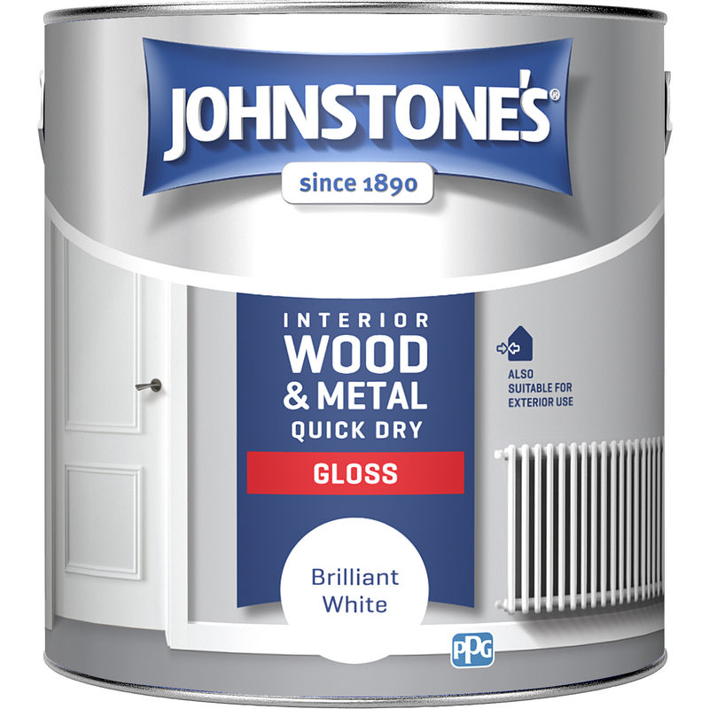 Johnstones 2.5 Litre Quick Dry Gloss Paint - Brilliant White