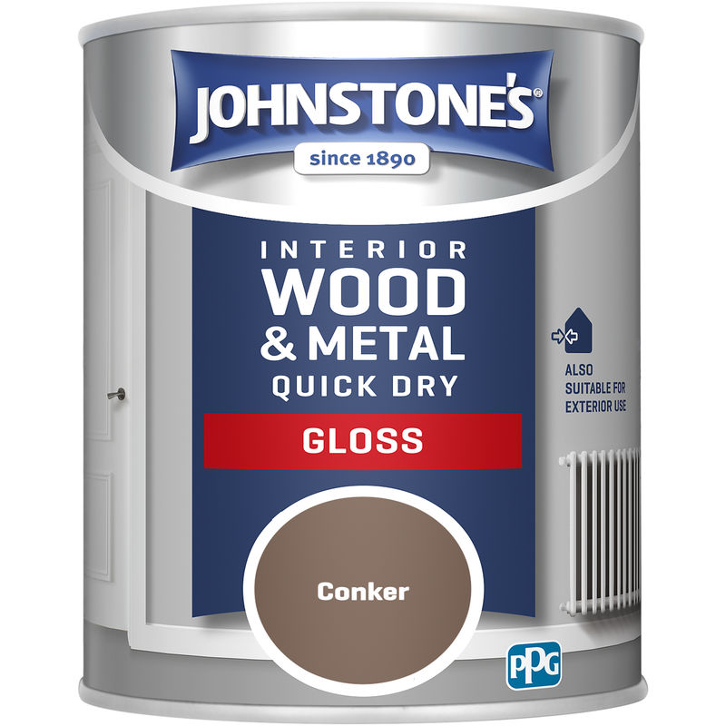 Johnstones 750ml Quick Dry Gloss Paint - Conker